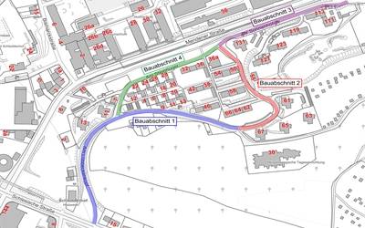 Eine Karte der Bauabschnitte in Iserlohn.