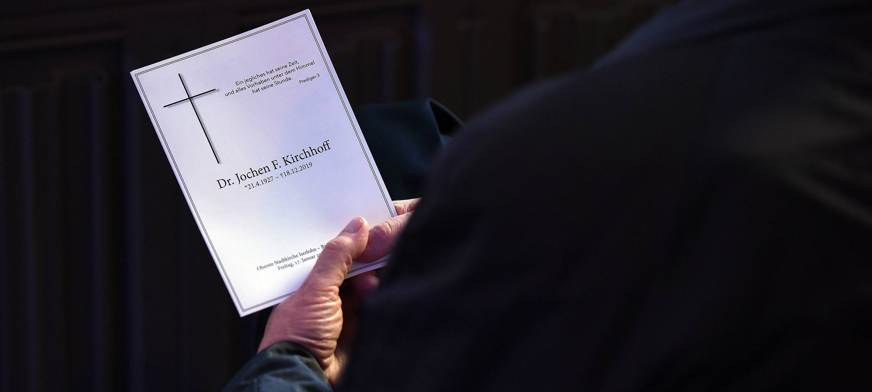 Gedenkfeier für Jochen F. Kirchhoff
