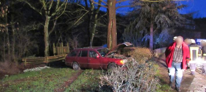 Mit Auto gegen Baum
