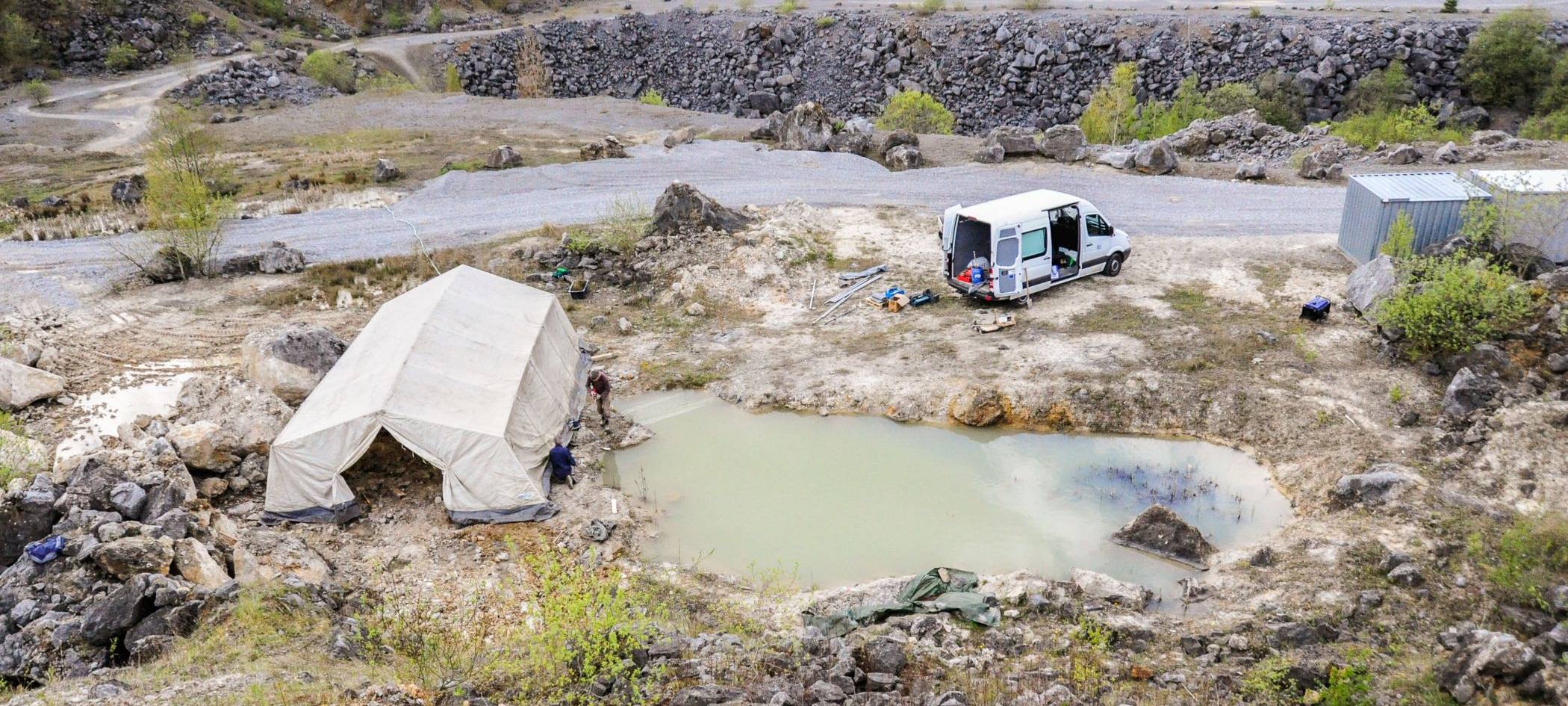 Tieferer Abbau im Balver Steinbruch Asbeck