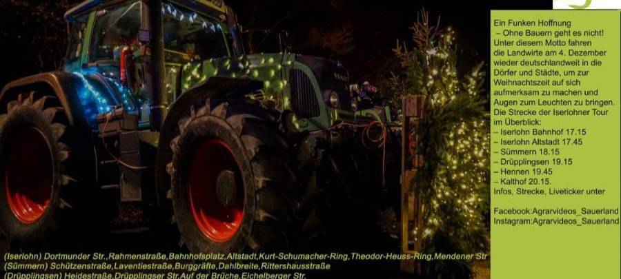 So ist der Ablauf der Lichterfahrt der Landwirte.