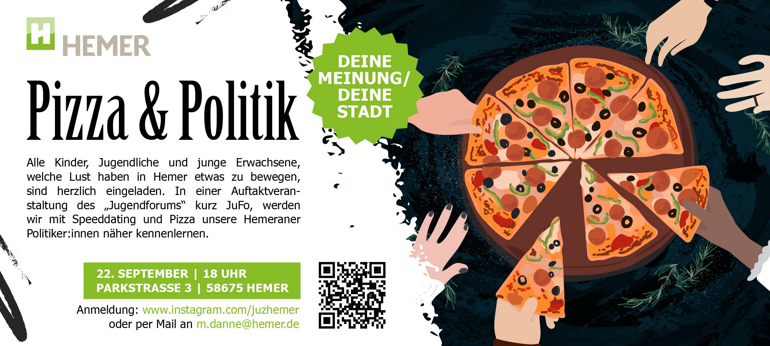 Plakat Pizza und Politik