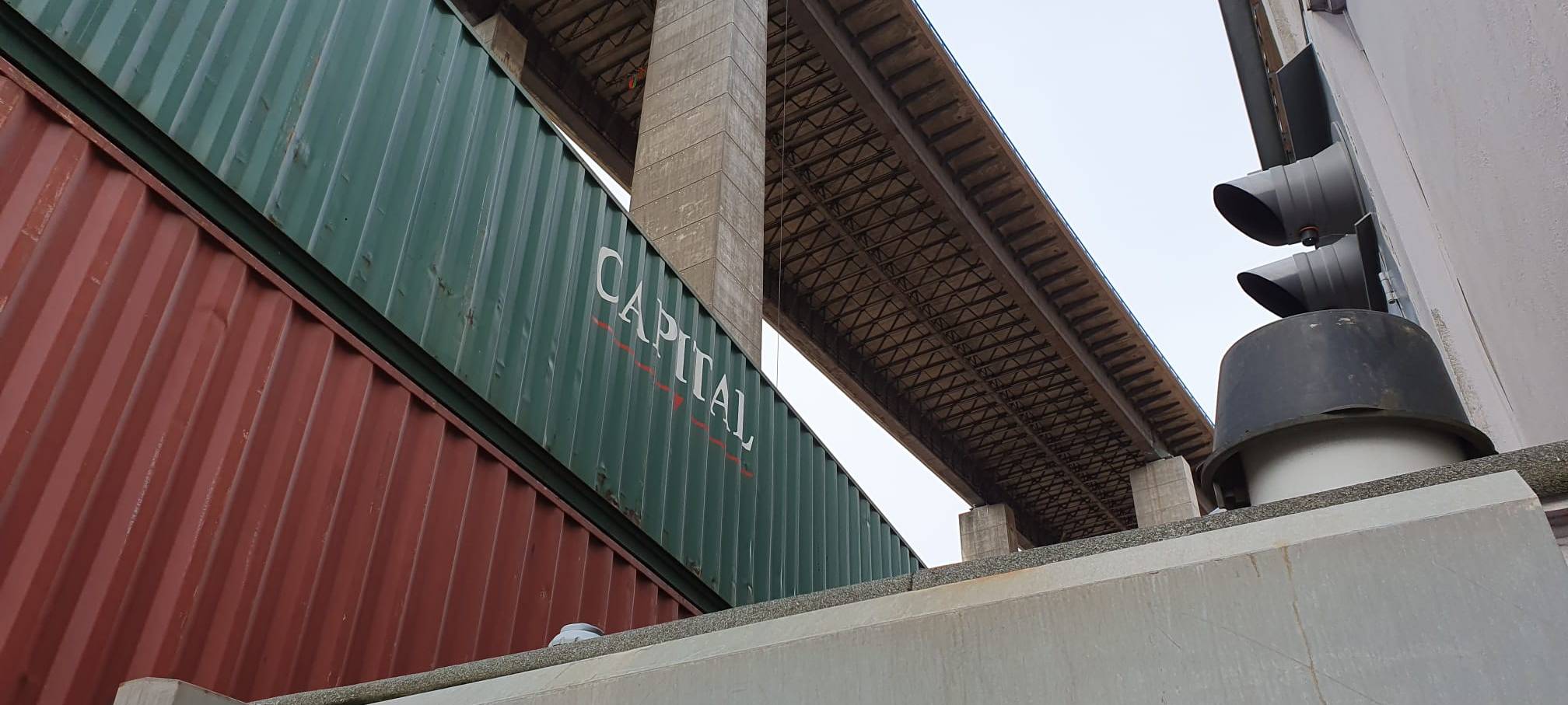 Containerschutzwall an A45 Rahmedetalbrücke in Lüdenscheid