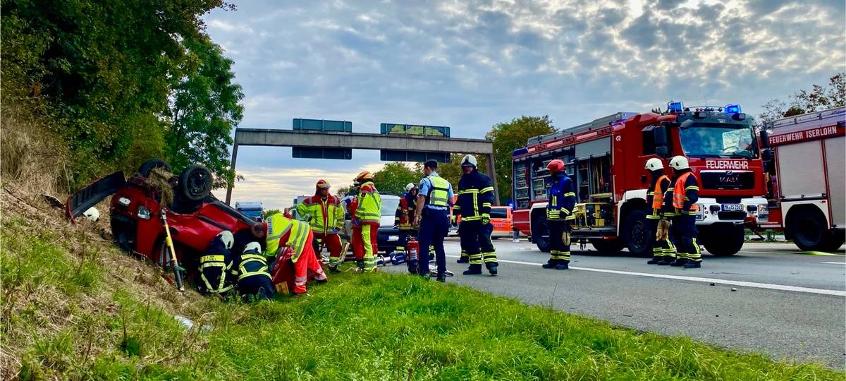 Schwerer Unfall auf der A46 bei Iserlohn-Letmathe