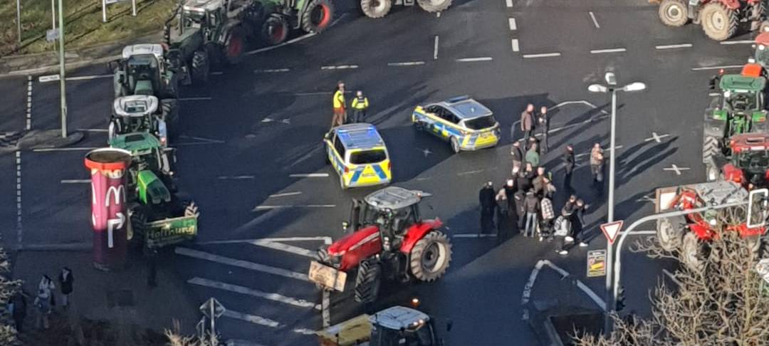 In Lüdenscheid haben bereits im Dezember zahlreiche Trecker den Verkehr lahmgelegt.