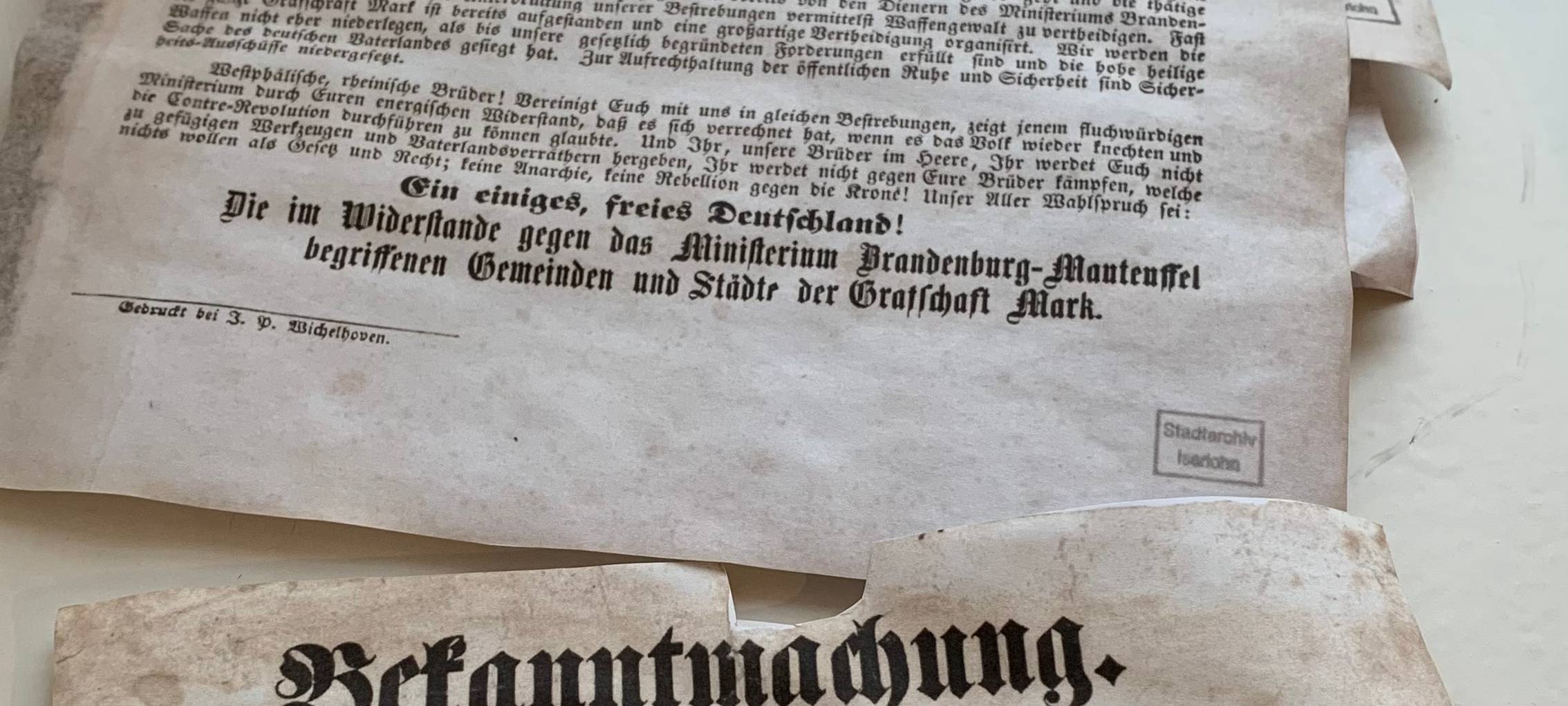 Jubiläum der Iserlohner Revolution