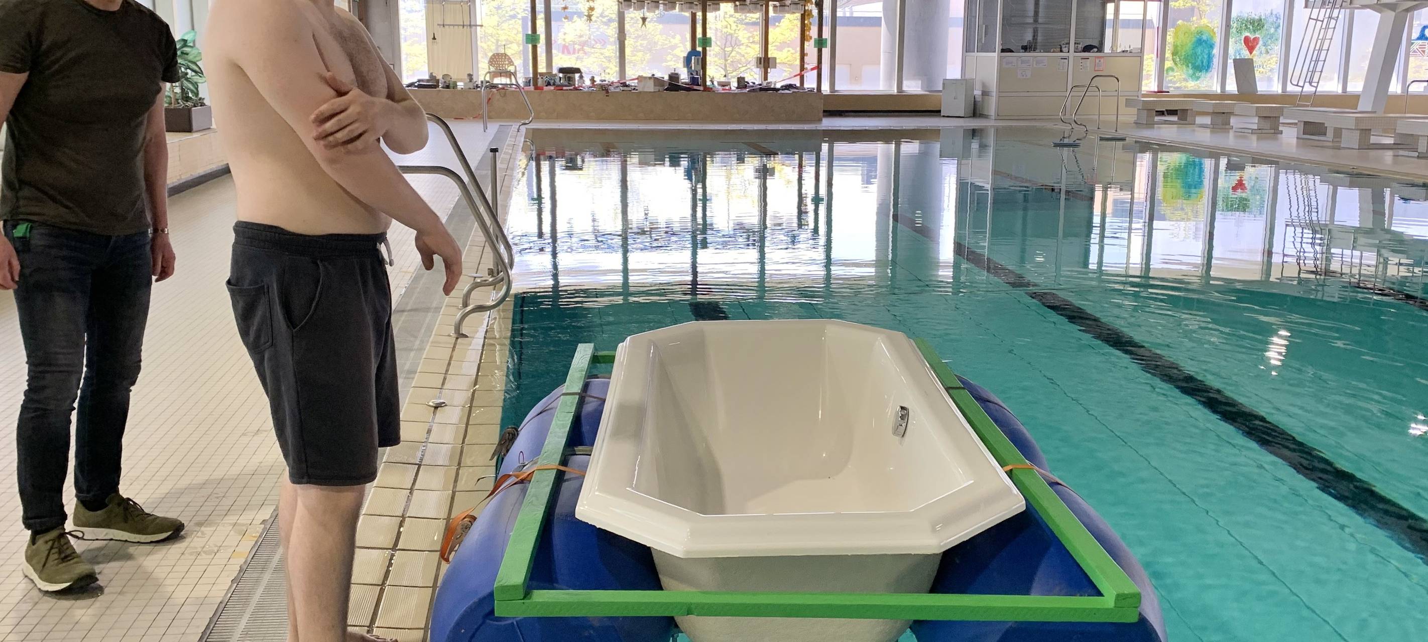 In die Wanne, fertig - los!