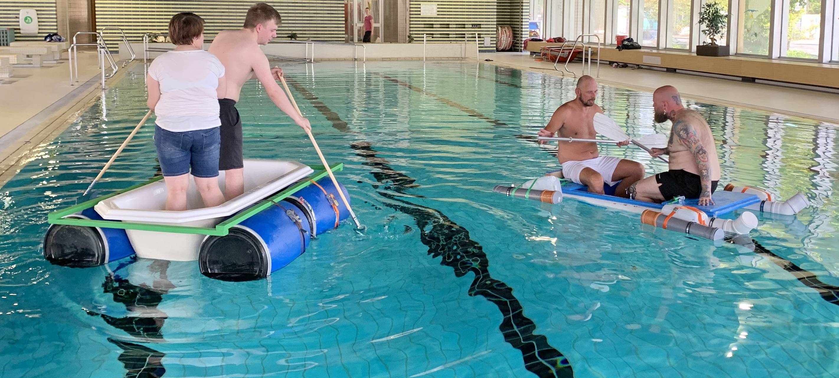 In die Wanne, fertig - los!