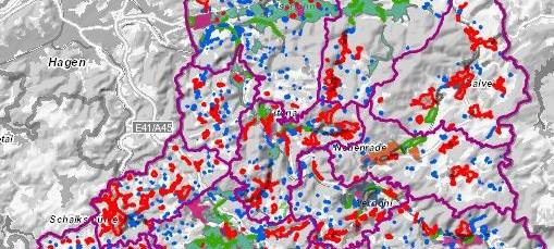Der GlasfaserAtlas des Märkischen Kreises stellt adressgenau Informationen über den Glasfaserausbau zur Verfügung.