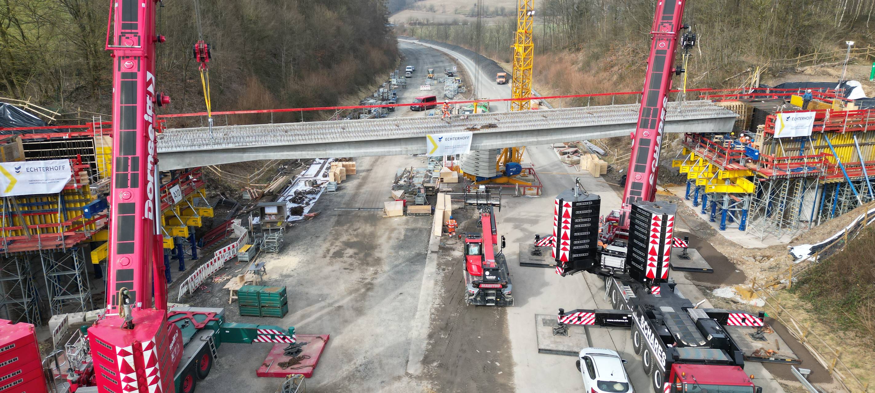Brückenbau über die A45 in Lüdenscheid