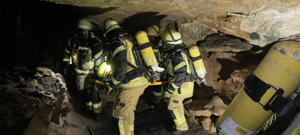 Höhlenrettung Heinrichshöhle Feuerwehr Hemer