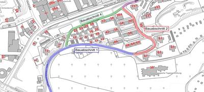 Eine Karte der Bauabschnitte in Iserlohn.