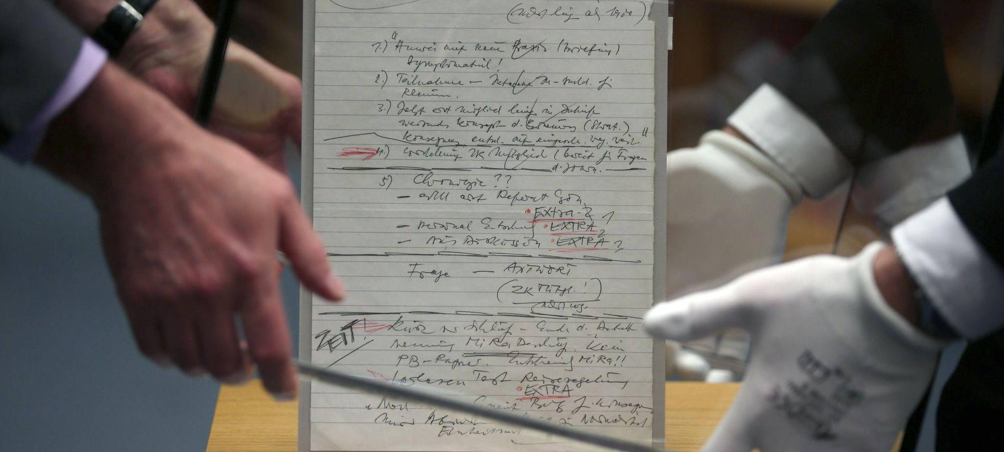 Schabowski-Zettel im Haus der Geschichte