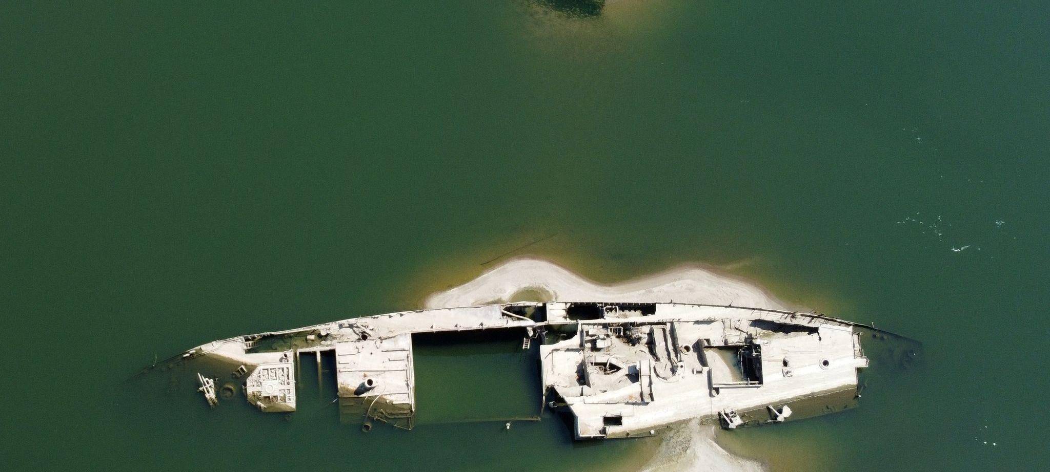 Niedrigwasser der Donau in Serbien
