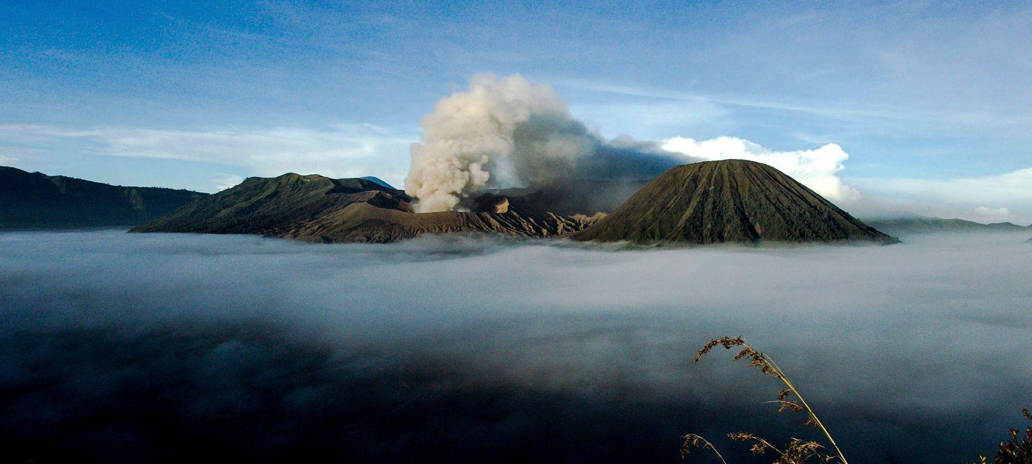 Mount Bromo's eruption ahead of Kasada ceremony