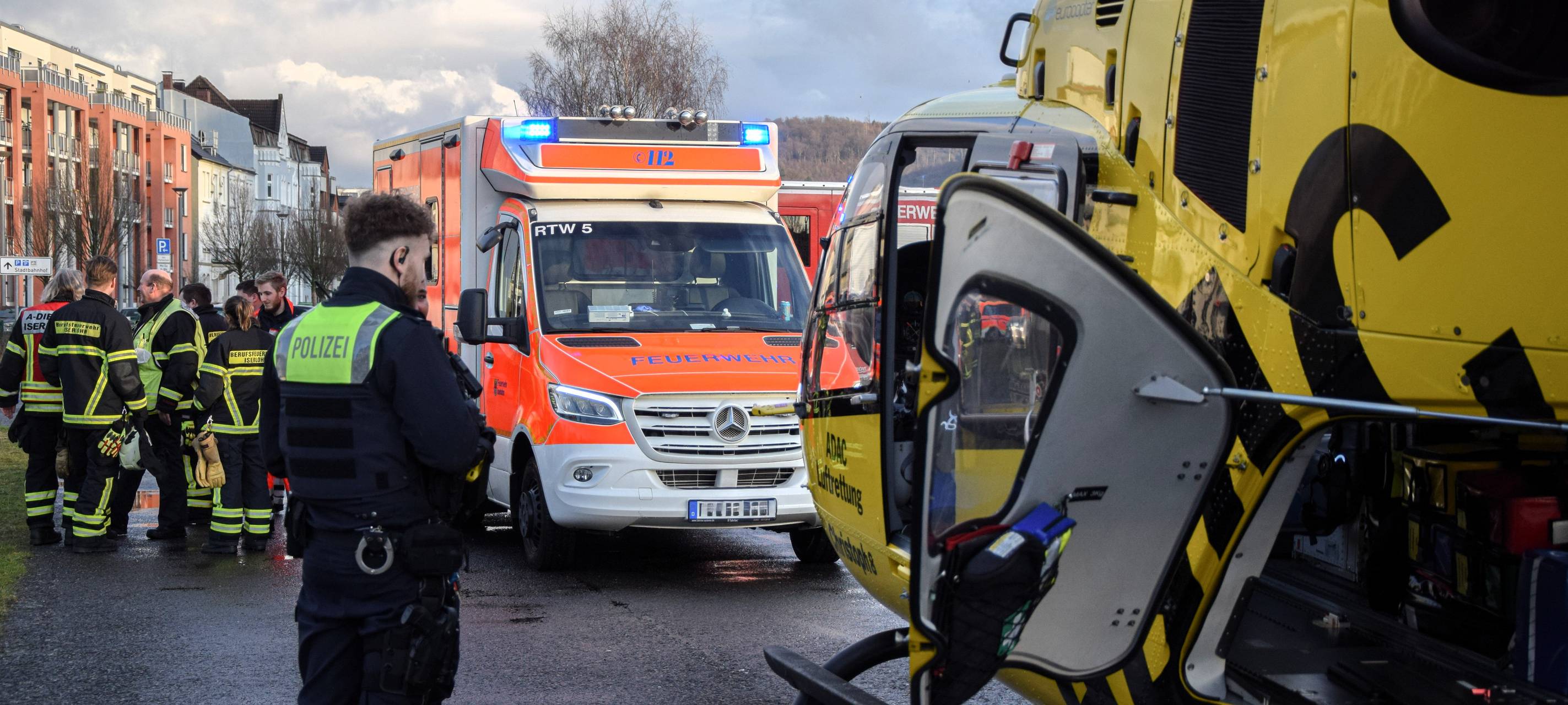 Hubschraubereinsatz nach Leitersturz in Iserlohn