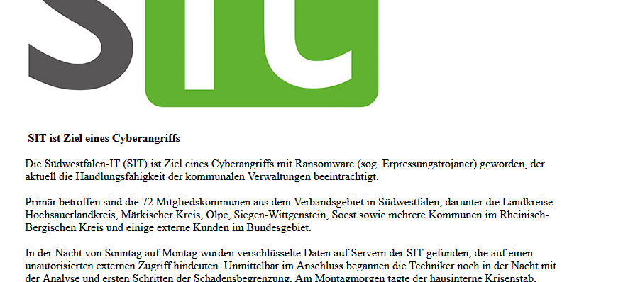 MK weiter offline: Cyberangriff mit Erpressungstrojaner